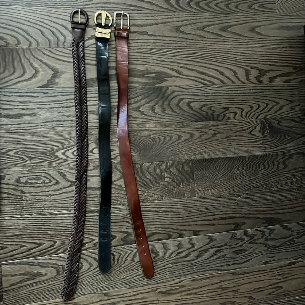 3 Leather belts, size S